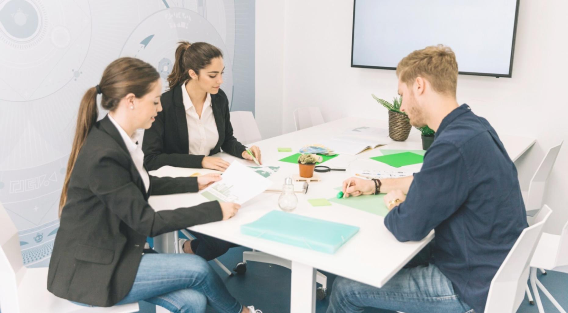 Professionelles Beratungsgespräch in modernem Büro